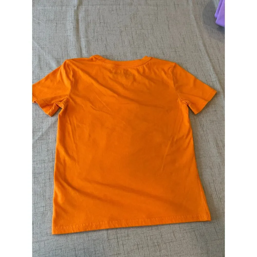 Weatherproof Vintage Boys Orange Triceratops Dinosaur Tee Shirt Size S (7-8)